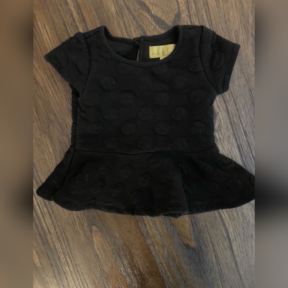 Black Nicole Miller Peplum Top